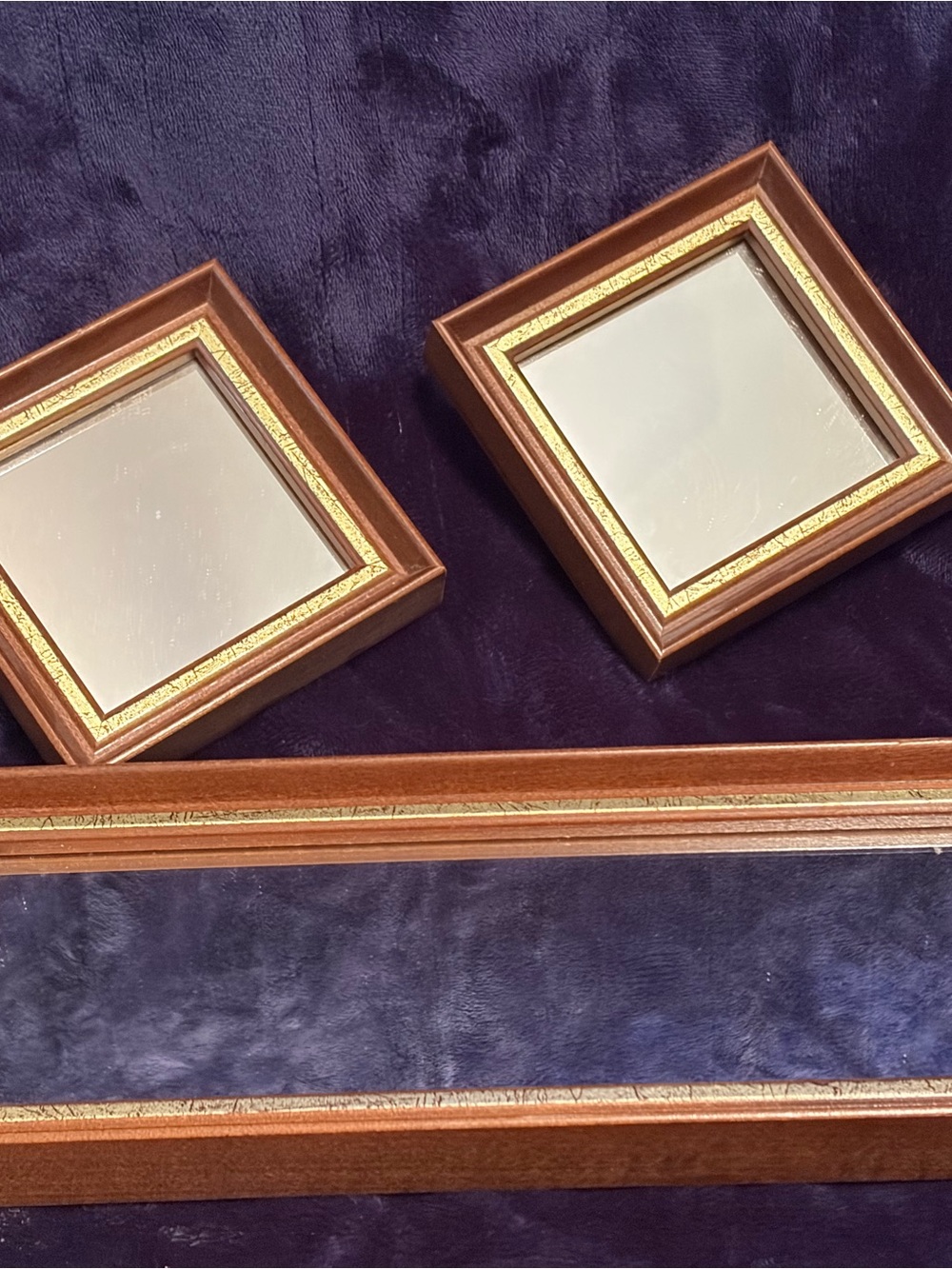 Home Interiors Brown and Gold Mirrored Wall Accent Set